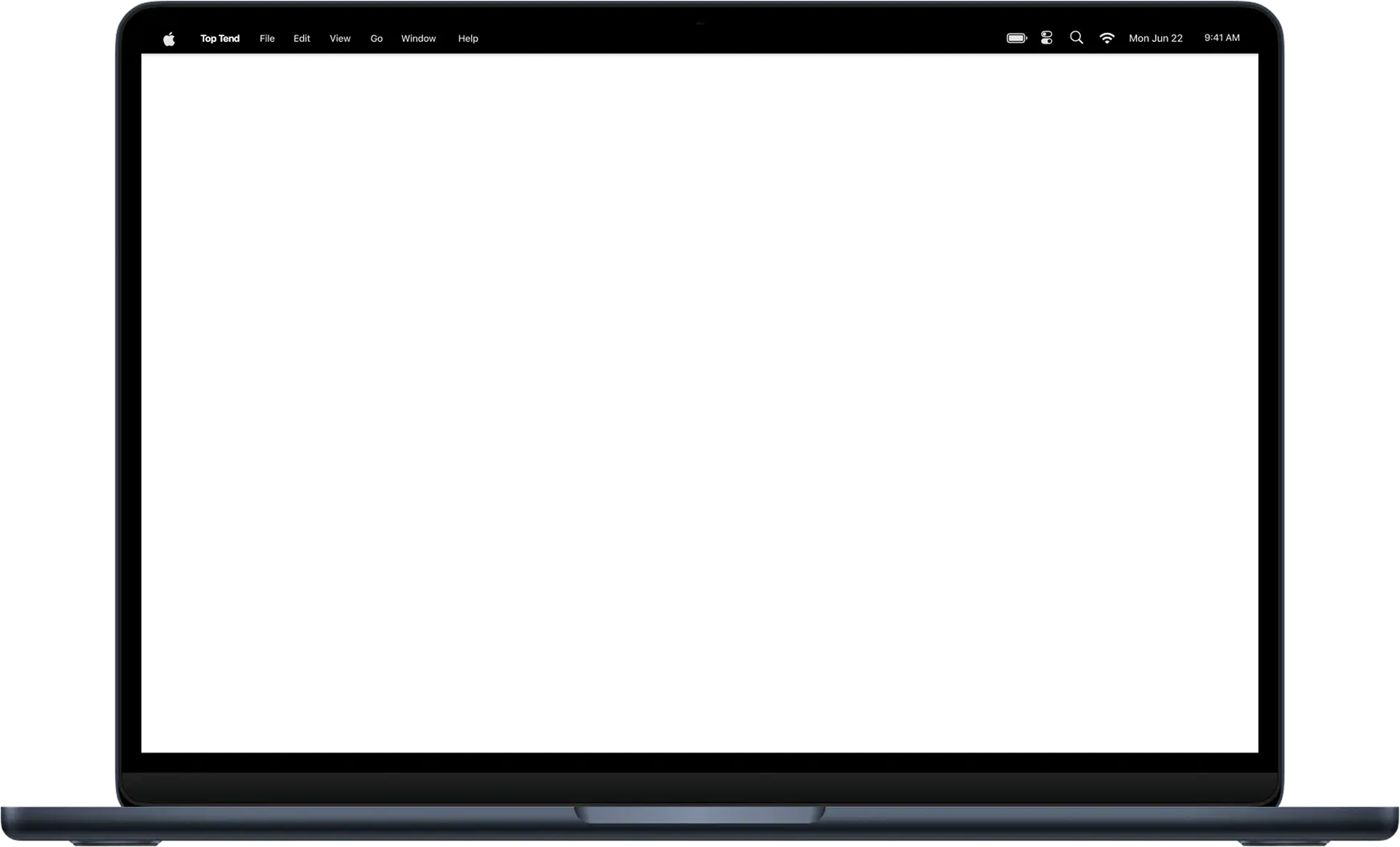 A MacBook showing the TopTend workspace